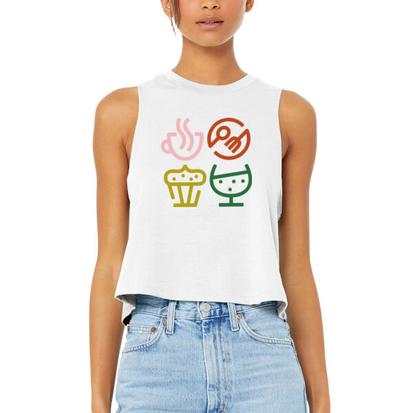 BELLA + CANVAS - Women’s Racerback Cropped Tank - Printed Logo Thumbnail